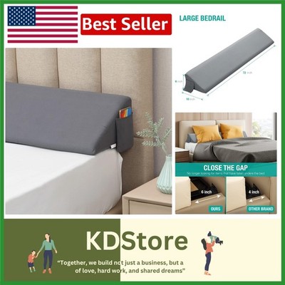 California King Bed Wedge Pillow - 72''x10''x6'' Headboard Cushion Gap Filler