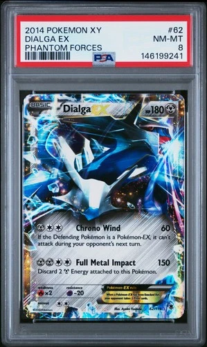 2014 POKEMON XY PHANTOM FORCES #62 DIALGA EX PSA 8