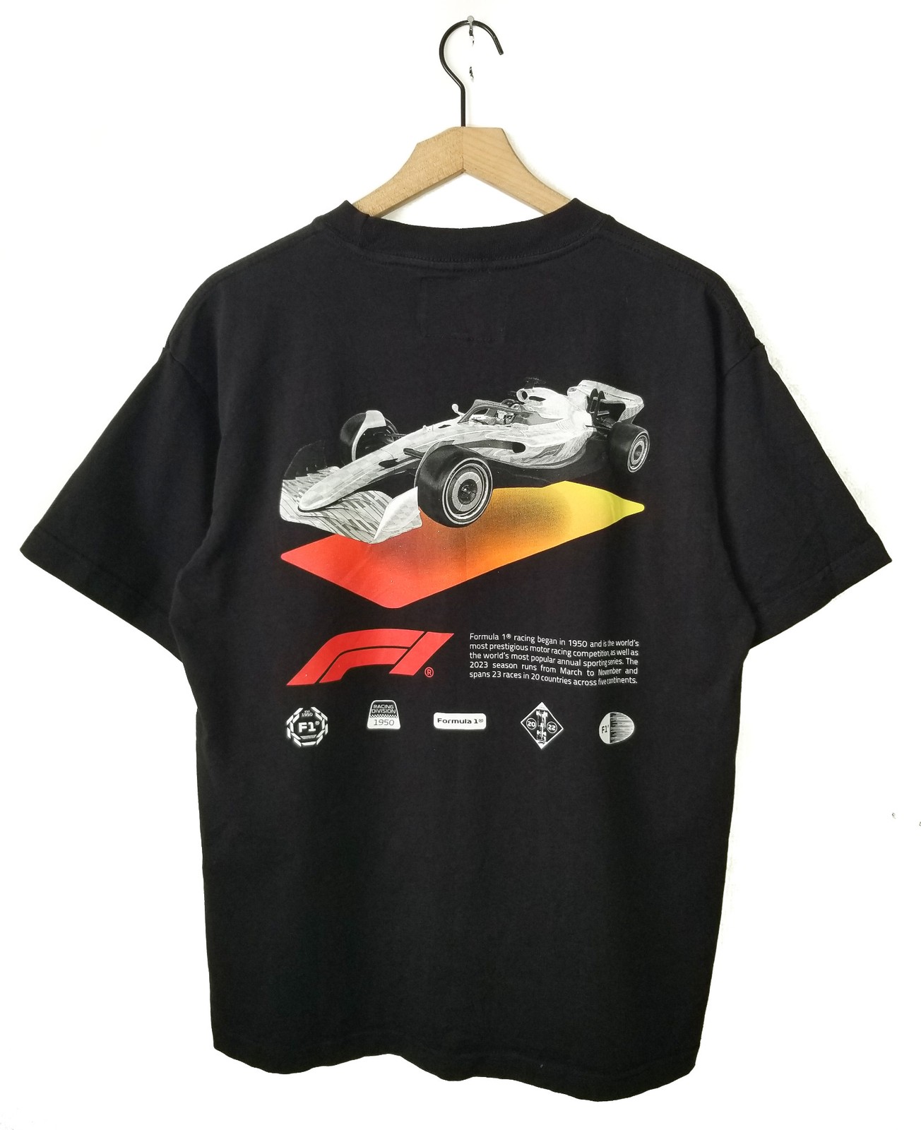 Formula 1 Racing T-Shirt F1 x PacSun Grand Prix Black Oversized Mens MD
