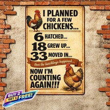 I Only Wanted 10 Chickens Funny Rooster Vintage 8x12 Metal Tin Sign Decor