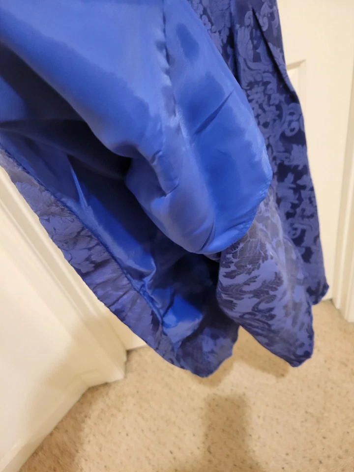 复古 20 世纪 90 年代初 Jessica McClintock 蓝色美人鱼风格球服尺寸 13/14 — 第 4/4 张图片