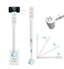 Electrical Outlet Extender Features USB-A, USB-C, and 2 AC Electrical Outlet Ext