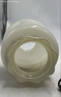 White Milk Glass Floral Print Table Decorative Corded Electric Hurricane Lamp — photo 3