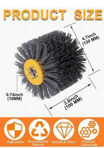 4.7" x 4" Abrasive Nylon Drawing Wheel Sharper & Durable 80 Grit - Picture 2 of 4