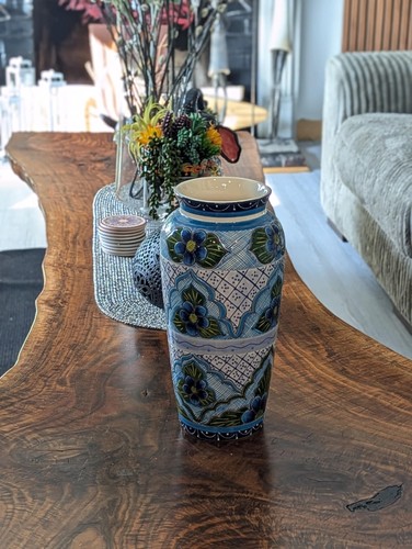 Jarrón de cerámica Talavera es exquisita cerámica mexicana hecha a mano | Jarrón decorativo - Imagen 8 de 10