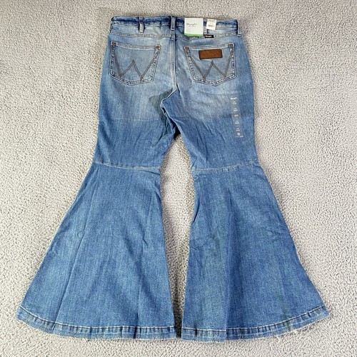 Wrangler Retro High Rise Flare Jeans Womens 32x30 Blue Trumpet Bell Boot Western