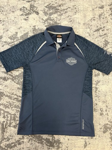 Harley Davidson Poloshirt Blau Herren Größe M Visalia Harley Davidson
