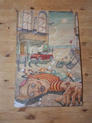 Original Kunstwerk ''Rich&Busy'' Auf Holz Etwa 60x40 Cm. Acryl Und Alkoholmarker.
