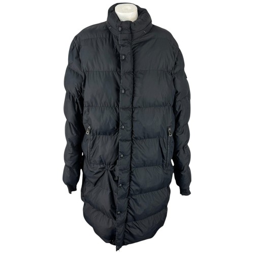 Moncler Coat XL Women's Black Down Long Sleeve Pockets Zip Up Long Jacket Coat