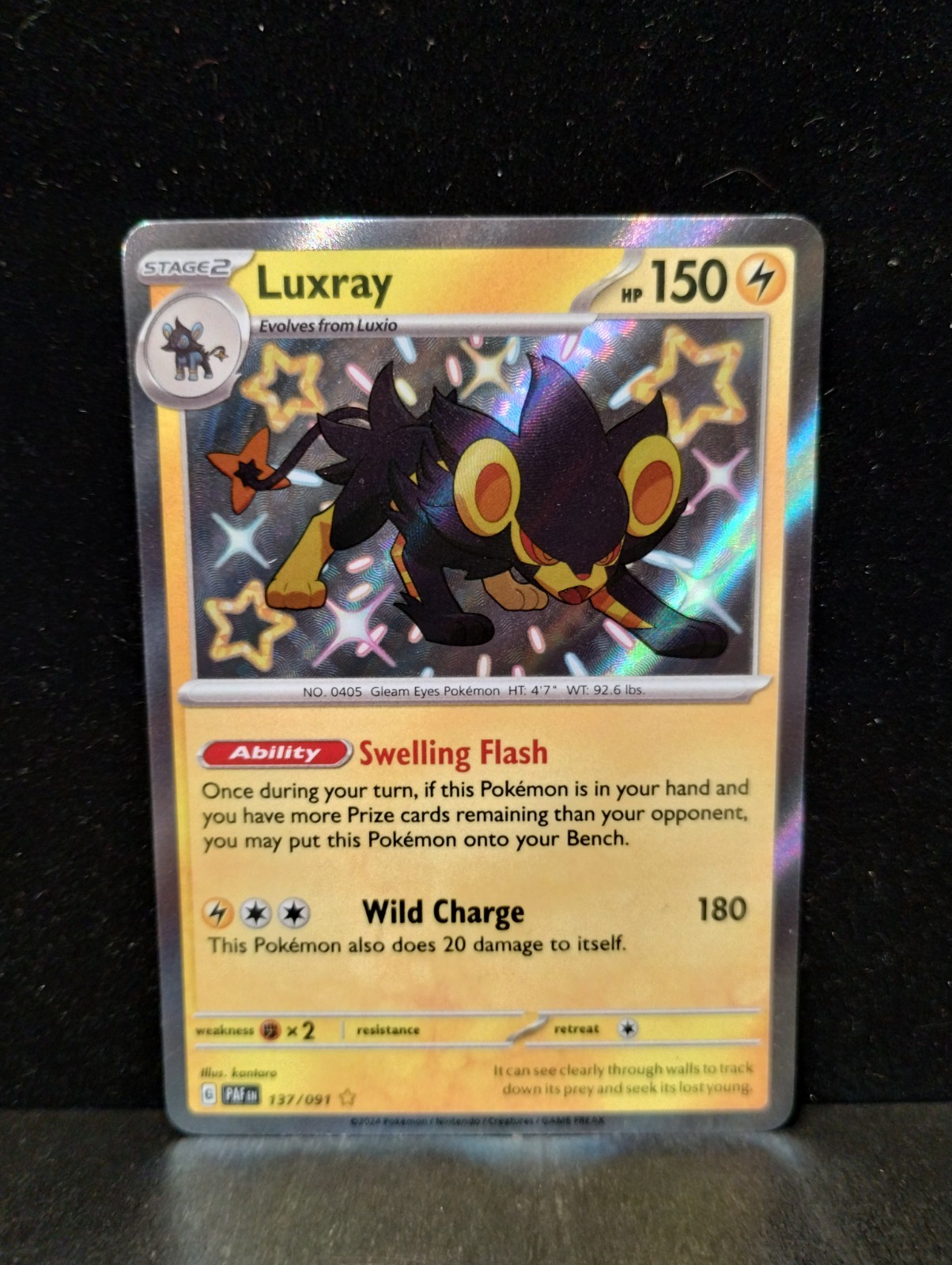 Luxray Shiny Rare 137/091 SV: Paldean Fates Mint Condition Pokemon TCG B5