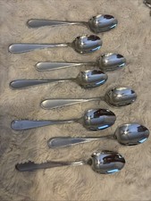 Oneida FLIGHT RELIANCE Stainless Flatware Soup Spoons 6.75” Set Of 8