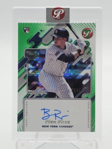 BEN RICE 2025 TOPPS PRISTINE ROOKIE AUTOGRAPH GREEN REFRACTOR /150 YANKEES Q2167