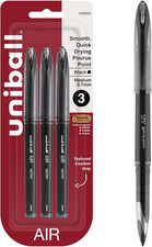 AIR Rollerball Pens Fine Point, 0.7Mm, Black, 3 Pack