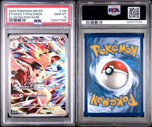 Ethan's Typhlosion 190/182 Destined Rivals Illustration Rare Pokemon Card PSA 10