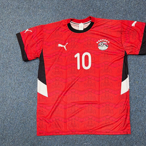 PUMA Egypt Mohamed Salah #10 Soccer Jersey Red Black White Men's Size L