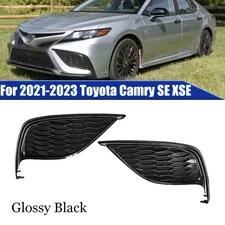 For 2021-2023 Toyota Camry SE XSE Glossy Black Front Fog Light Cover Bezel LH RH