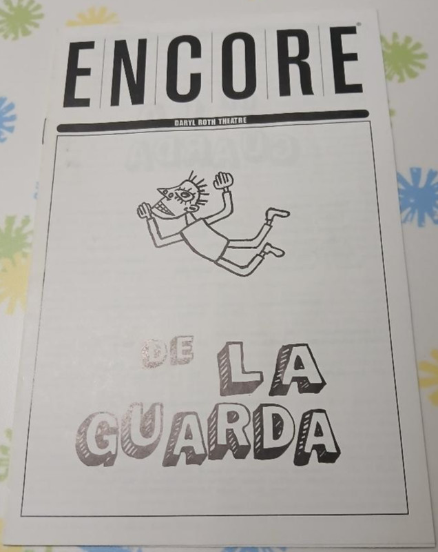 Encore De La Guarda Program Booklet 7 Page Daryl Roth Theatre Black & White