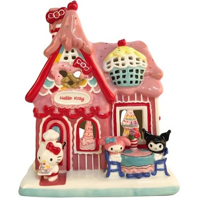 Blue Sky Clayworks Ceramic Hello Kitty Birthday Bakery Candle House 8.5''. 24073