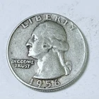 1956 Washington Quarter 25C 90% Silver Circulated Coin #6111
