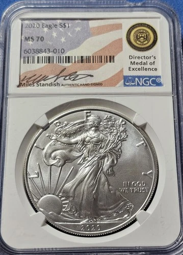 2020 Eagle ASE $1 NGC MS70 Miles Standish Medal Of Excellence