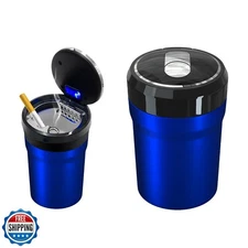 DXNQ Car Ashtray with Lid, Easy Clean Up Detachable Smokeless Ashtray with LE