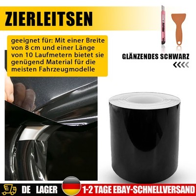 Black line Autofolie 10mx8cm Chrome Out Delete Set Schwarz Glänzend Zierleisten