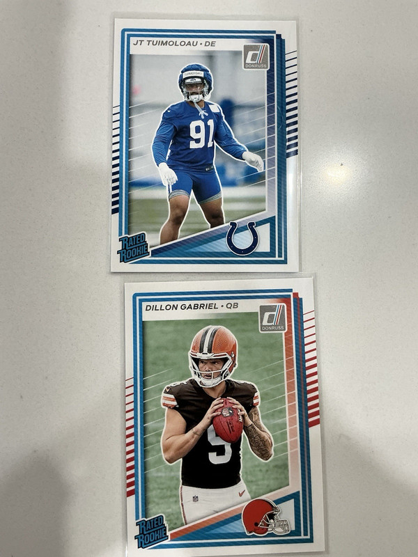 Panini 2025 Donruss Rated Rookie Football 2-Card Lot Tuimoloau #398 Gabriel #316