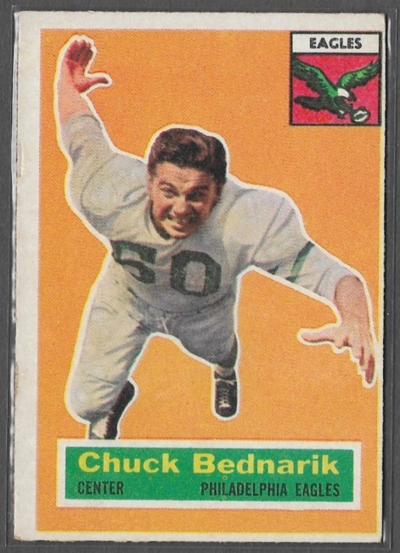 1956 Topps #28 Chuck Bednarik (HOF) (VG-EX) Philadelphia Eagles