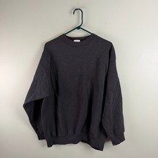 Vintage Tultex Blank Sweatshirt Mens XL Black Crew Neck Pullover 90s USA Y2K