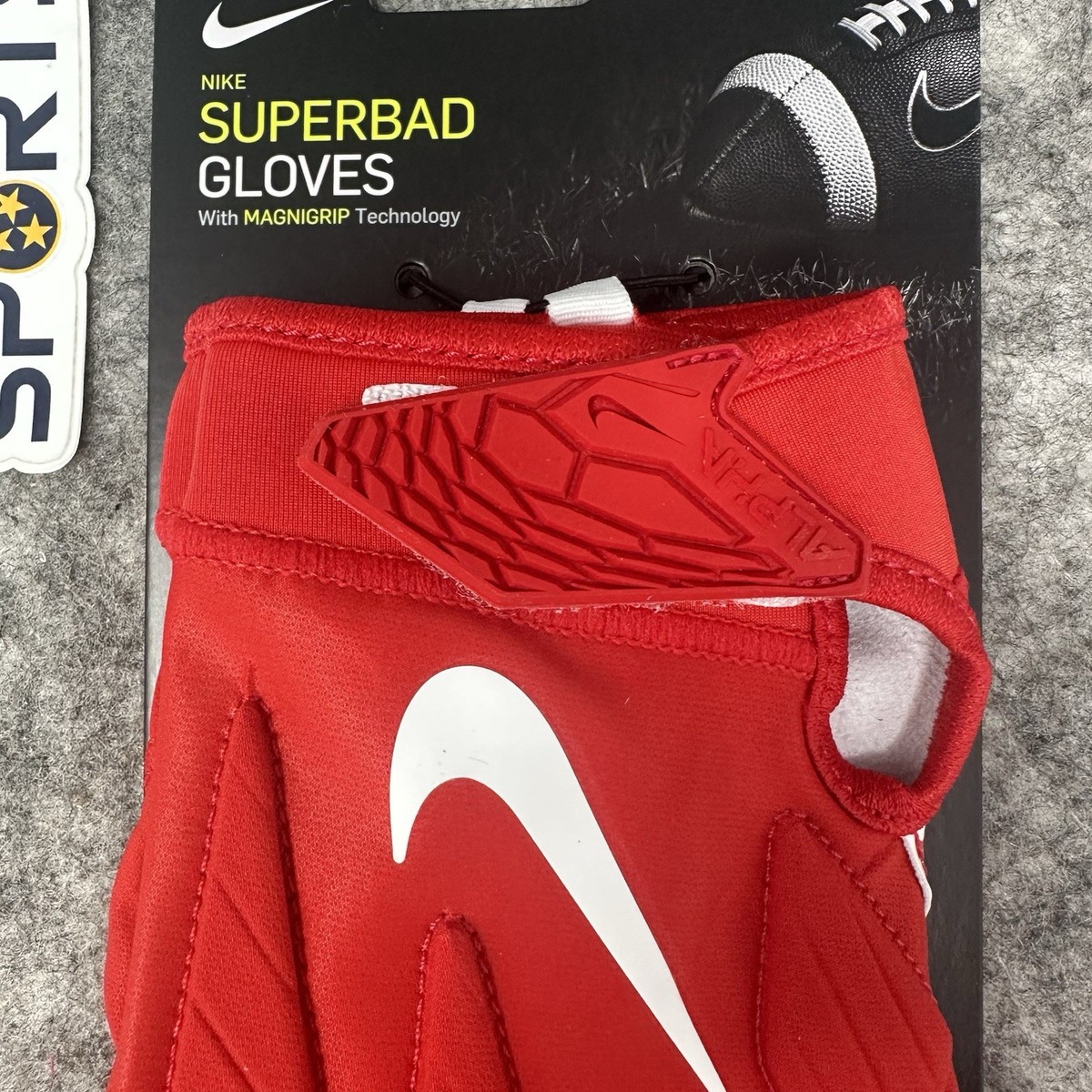 Nike Superbad 5.0 Padded Football Gloves Adult XL Red White