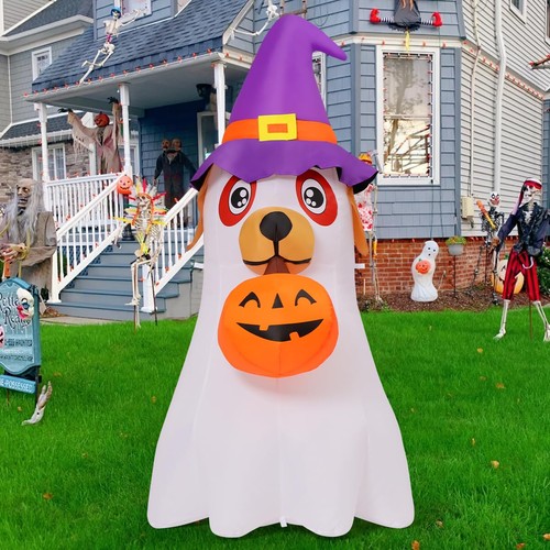 6,2 Fuß Halloween Schlauchboote Hund Outdoor Dekoration Explosion Garten Niedlicher Welpe... - Bild 4 von 6