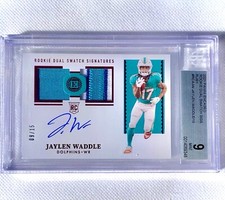 Jaylen Waddle RC 2021 Panini Encased RPA RUBY PRIZM /15 Rookie Patch AUTO BGS 9