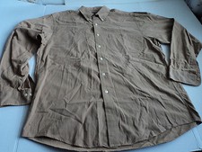 BROOKS BROTHERS SIZE L LIGHT BROWN DRESS SHIRT BUTTON DOWN ALL COTTON CHECKED