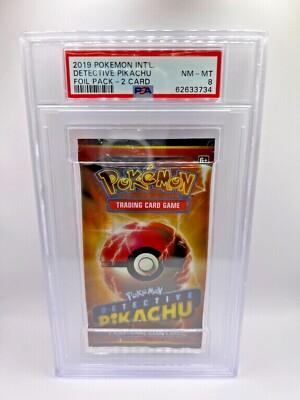 pokemon detective pikachu booster packs PSA 8 Mint Pokemon Detective Pikachu Booster Pack Factory Sealed