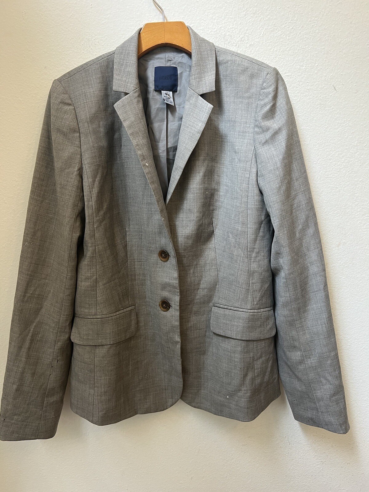 J CREW SOLID GRAY WOOL 2 BUTTON BLAZER SIZE 8T (L… - image 1