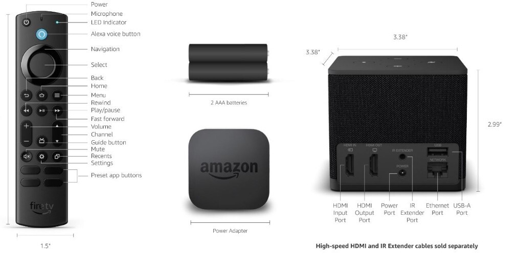 テレビ amazon Fire TV Cube Amazon Official: Fire TV Cube with Alexa Voice Remote Pro