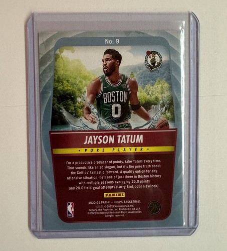 Jayson Tatum 2022-23 Panini NBA Hoops Pure Players insert #9 - Picture 2 of 2