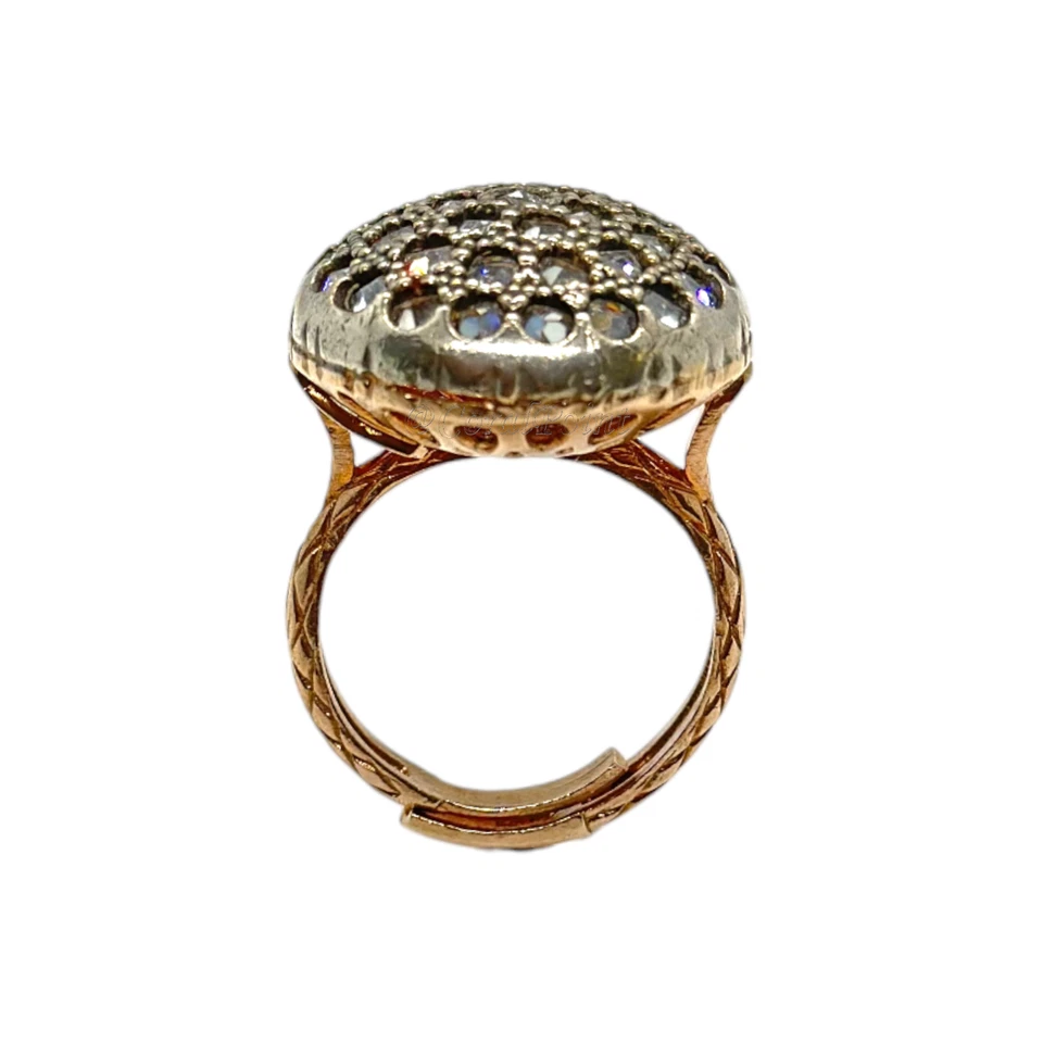 ANELLO TOPPA TONDA 2,3CM ARGENTO PLACCATO E ZIRCONI - Immagine 4 di 4