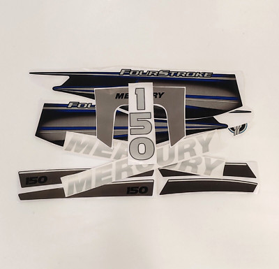 Mercury 150 Four Stroke Outboard (2013+) Blue Replacement Decal Sticker Set