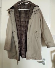 Women's Gil Bret Khaki Hooded Fur Coat Size 12