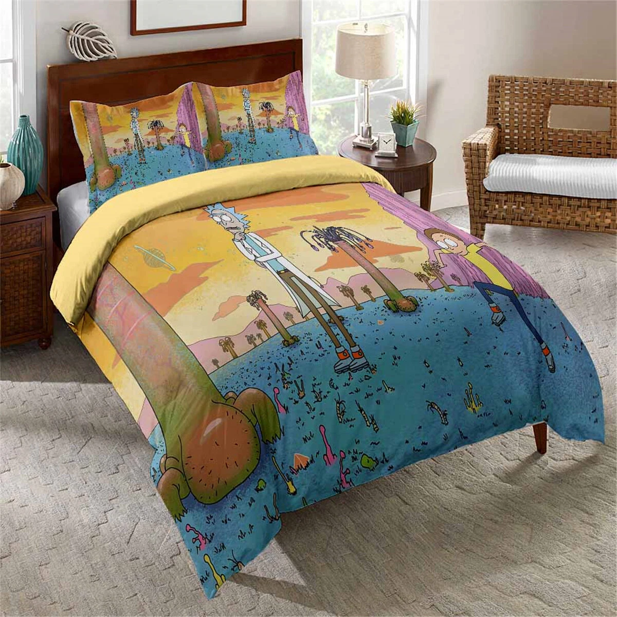 Rick and Rickandmorty Bedding Set, Gift for Friends