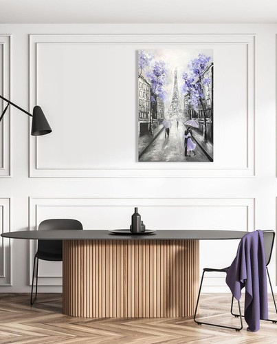 Arte en lienzo de lujo blanco y negro Torre Eiffel - Regalo perfecto para decoración adolescente 24x36 - Imagen 8 de 8