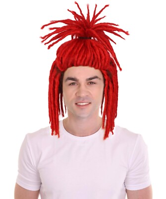 HPO Adult Men's Red Dreadlock Wig, Perfect for Halloween, HM-1335