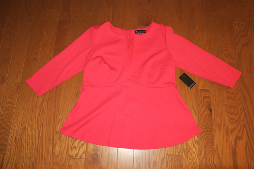 16 XL ❤️ ELOQUII TOP ❤️ Blouse RED 22"-BUST Jacket CHRISTMAS STRETCH KNIT PULL - 第 1/5 張圖片