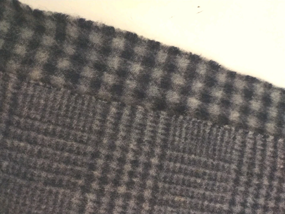 J.CREW 100 % Cachemira Bufanda Envoltura Gris Oscuro Glen Cuadros 66" X 10.5" Reversible  Foto 4 de 4