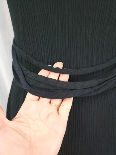 Vtg Fashion Bug Petite Black Fit & Flare Dress w Pearl Button Down Size 12P - Picture 11 of 16