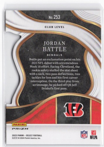 2023 Panini Select Jordan Battle RC #253 Red and Yellow Prizms Die Cuts - Picture 2 of 2