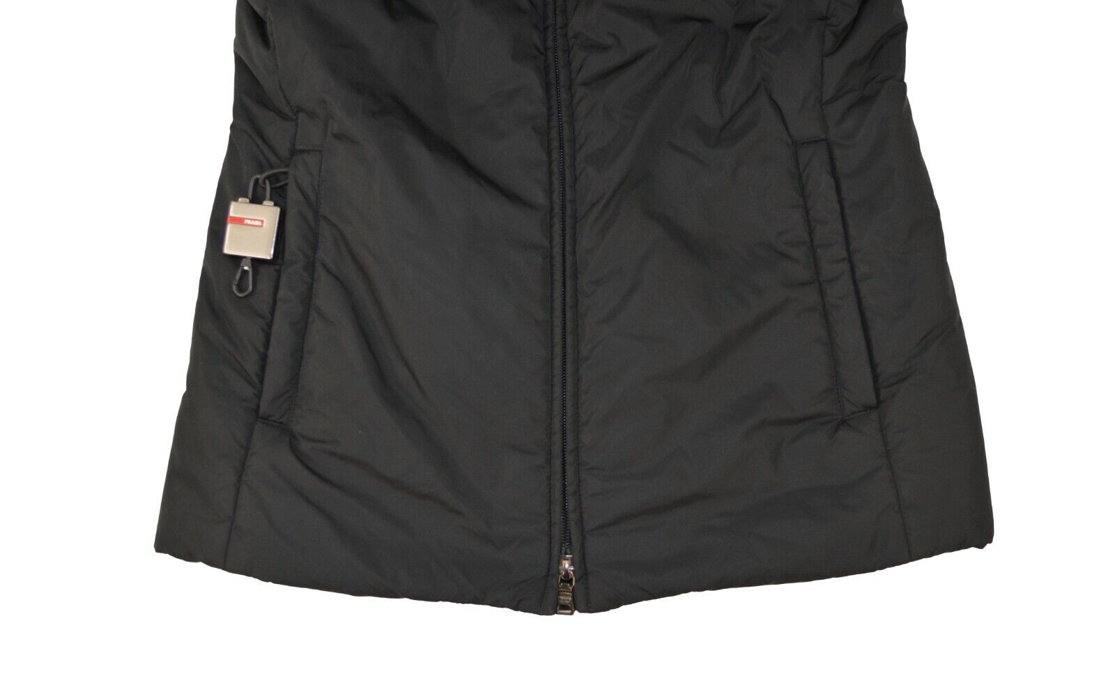 Amazing Women's PRADA Milano Nylon Zipped Jacket Size 38 Black 280242 Luxury