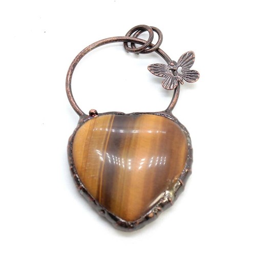 Vintage Crystal Heart Stone Pendant Amethyst Rose Quartz Charms Bohemia Jewelry - Picture 40 of 48