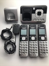 Vtech Phone Lot 3 Handsets Charging Answering Machine See Desc